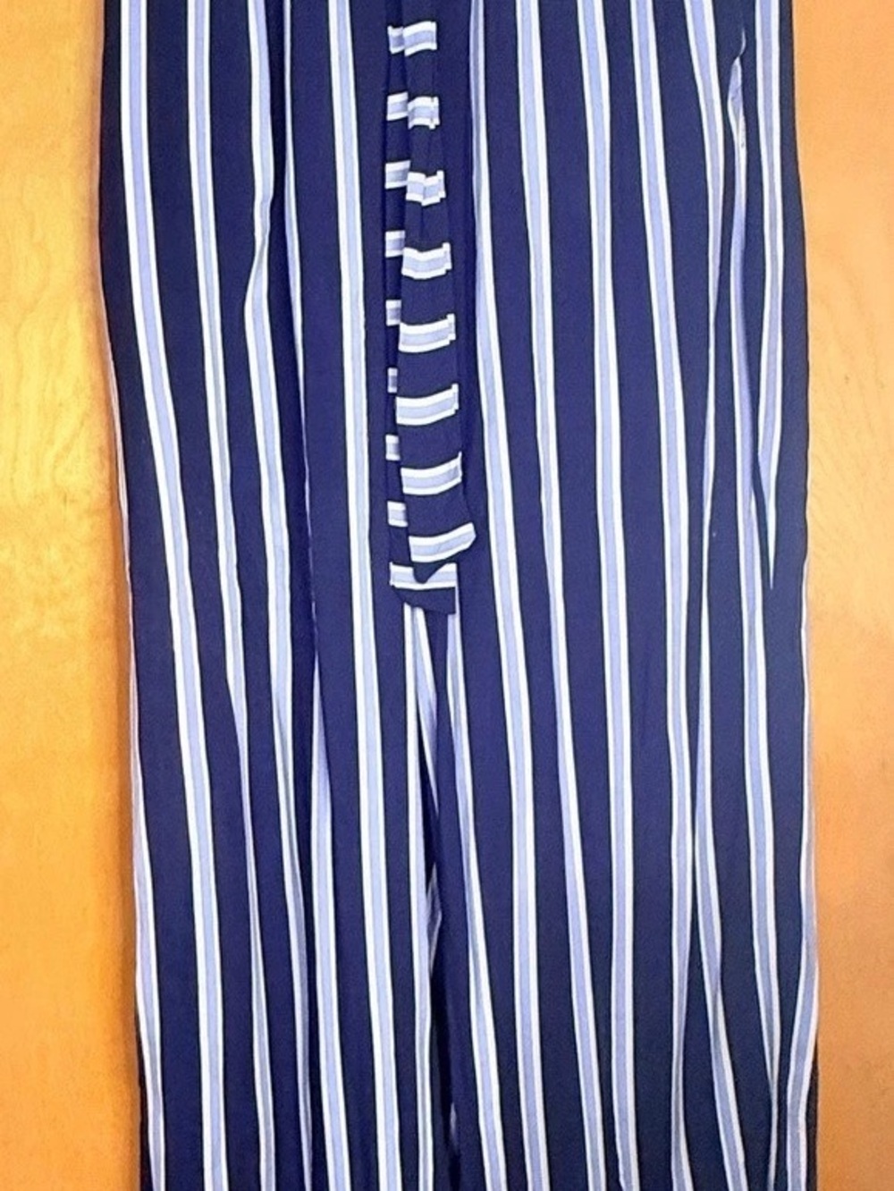 H&M Wide Leg Striped Pants Blue & White Size L (42)
